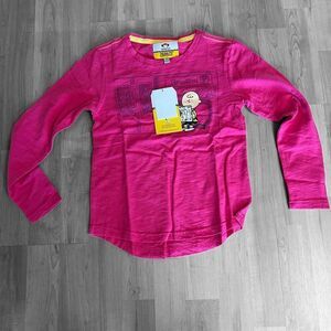 Appaman Pink Girls Peanuts Long Sleeve Shirt Lucy Charlie Brown NWT Size 8